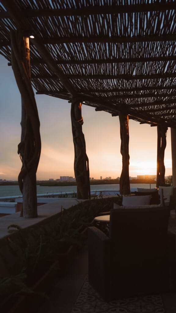 Casa Tortugas Boutique Hotel - Sustainable Accommodation in Cancun 32 Sunset views from the rooftop bar at Casa Tortugas Boutique Hotel