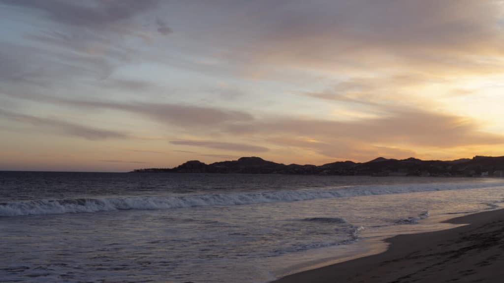 Sunset on the beach at Playa Hotelera