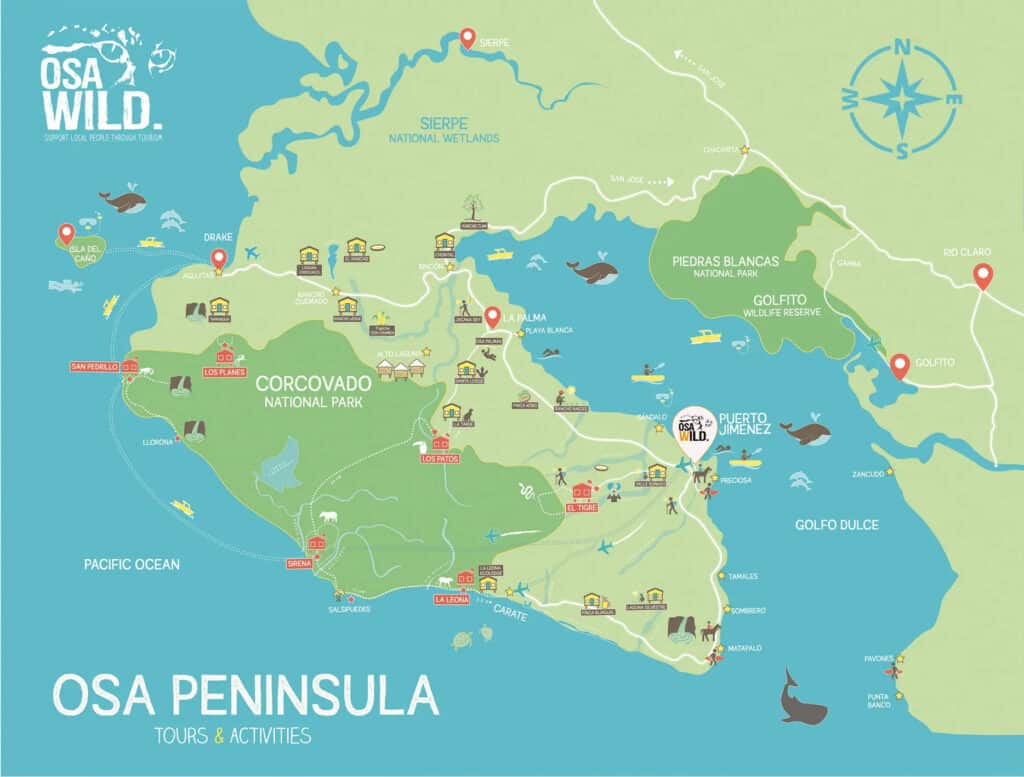 How to Visit Corcovado National Park - The Most Biodiverse Place in Costa Rica 15 A map of Corcovado National Park